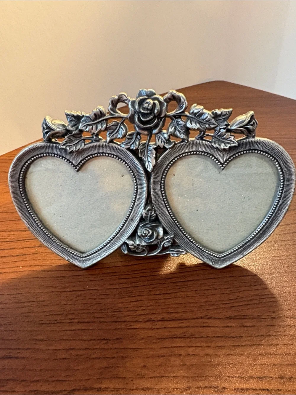 Vintage Hallmark Pewter Double Picture Frame